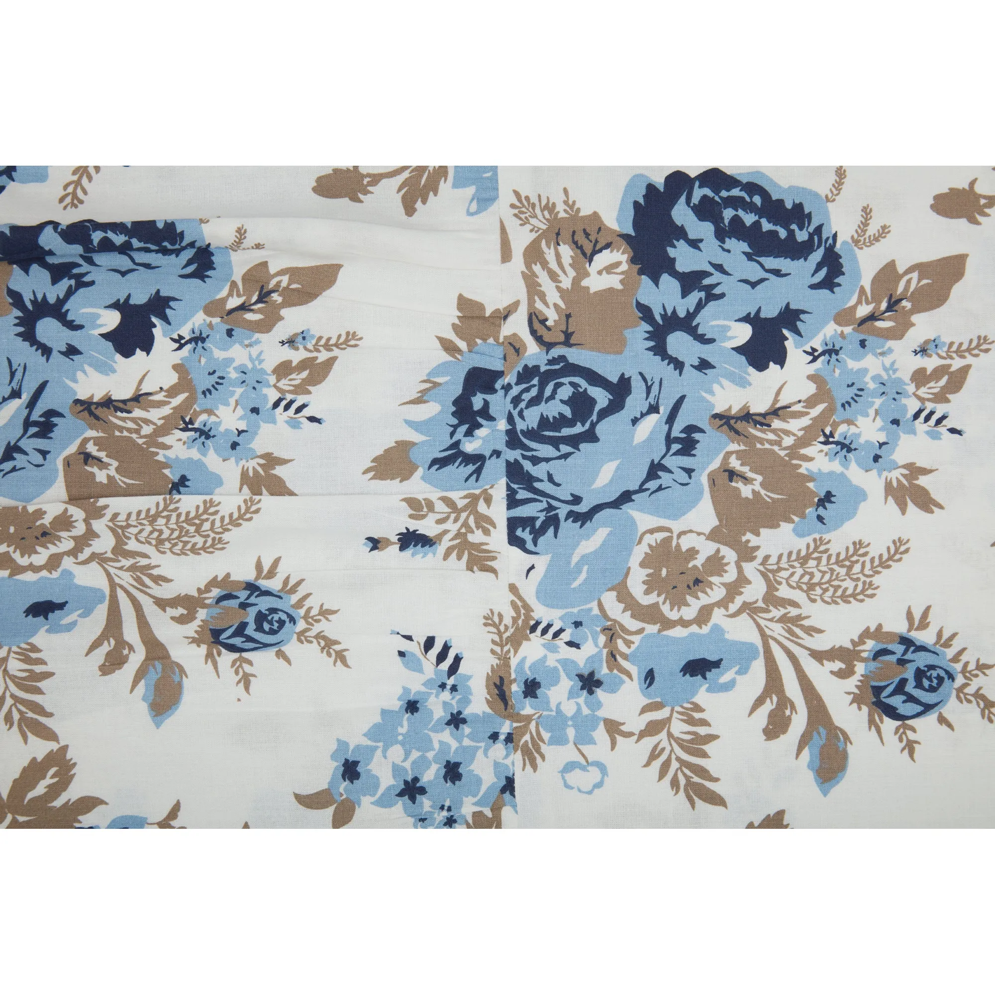 Annie Blue Floral Ruffled Standard Pillow Case Set of 2 21x26 8