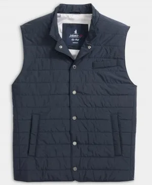 Apo Quilted Button Up Vest in Navy by Johnnie-O