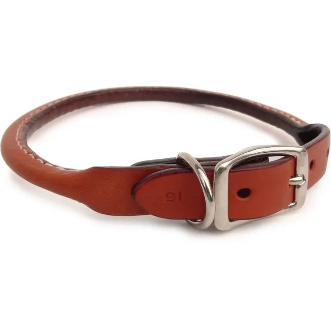 Auburn Leather - Rolled Collar 1 x 22 Tan