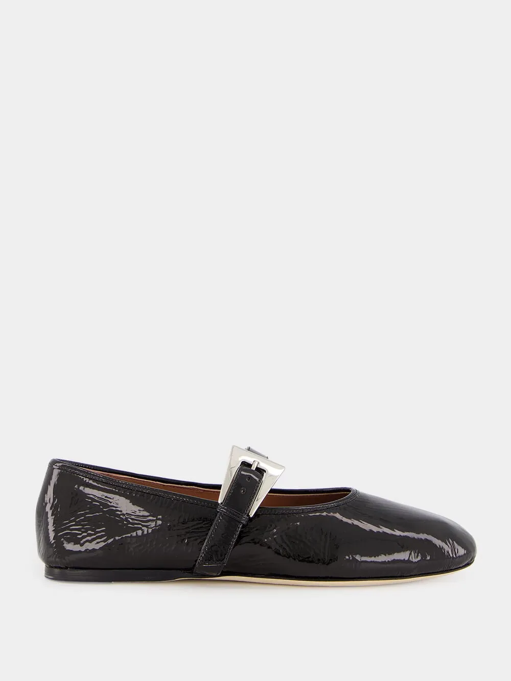 Black Sveva Buckle Ballet Flat