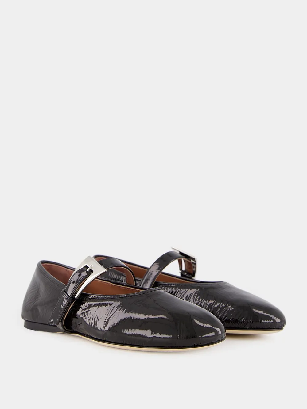 Black Sveva Buckle Ballet Flat