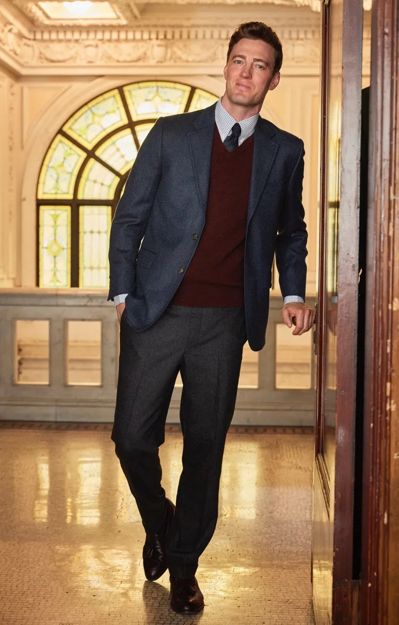 BLUE HERRINGBONE CASHMERE SPORT COAT