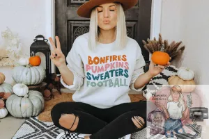 Bonfires Pumpkins Sweaters Football Sweatshirt