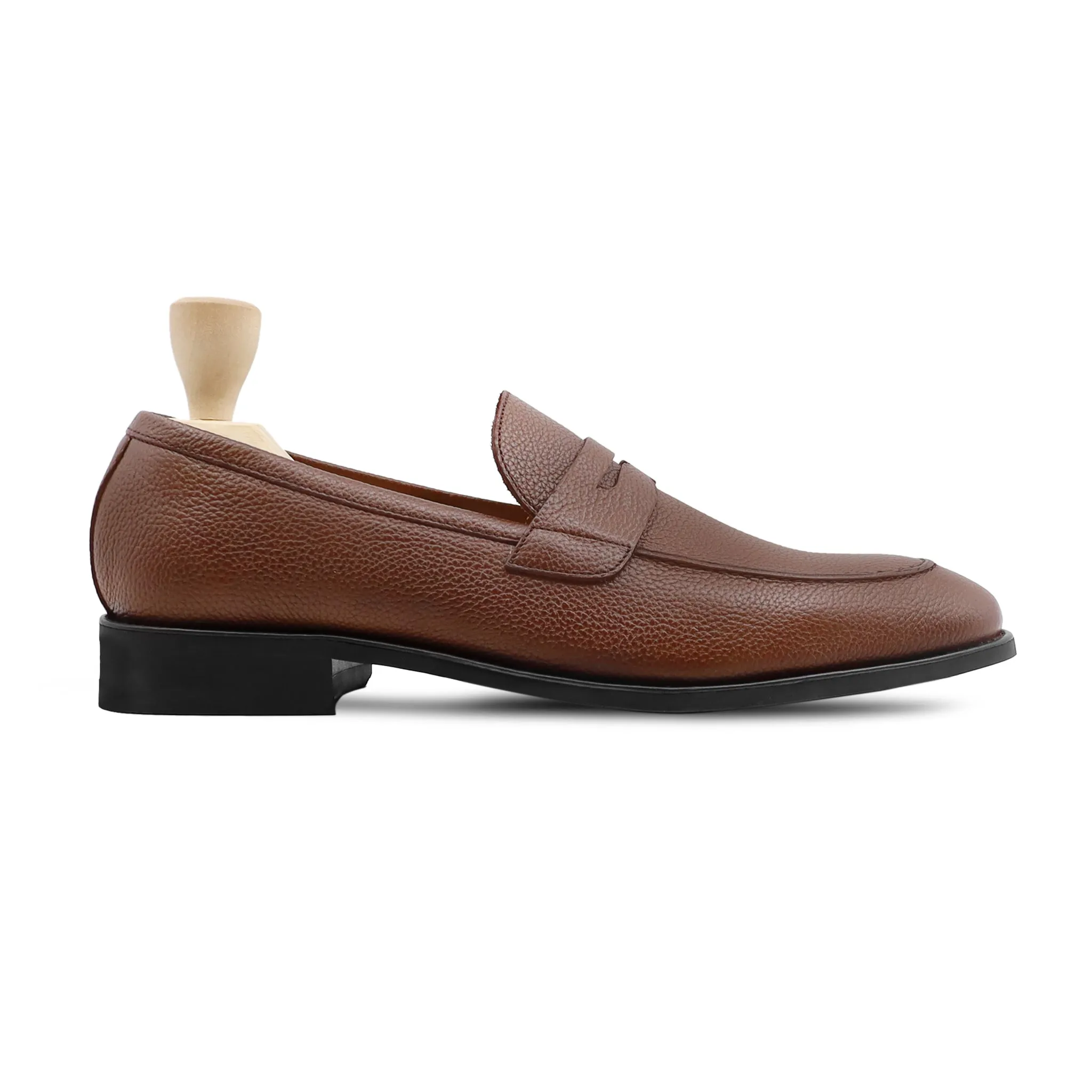 Campania - Men's Brown Pebble Grain Loafer