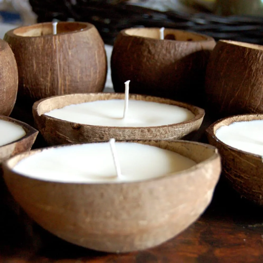 Coconut Shell Candle Organic Material Cover Delight Decorative