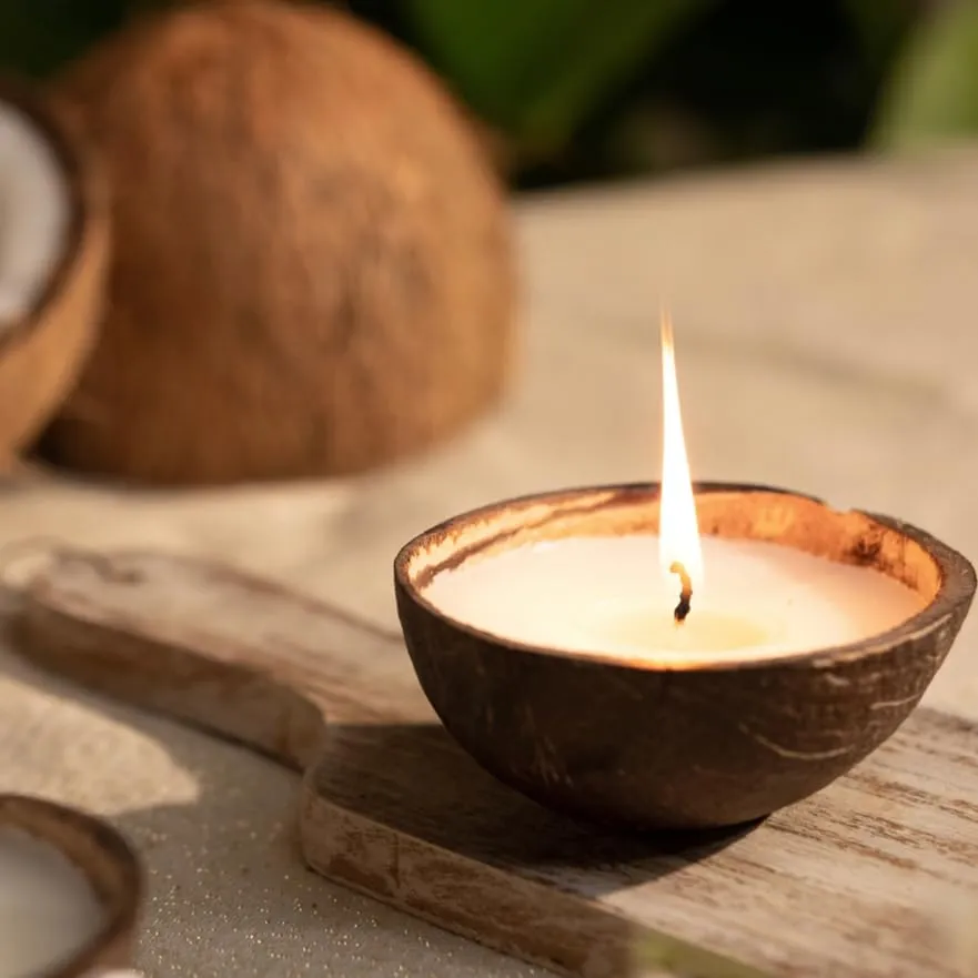 Coconut Shell Candle Organic Material Cover Delight Decorative