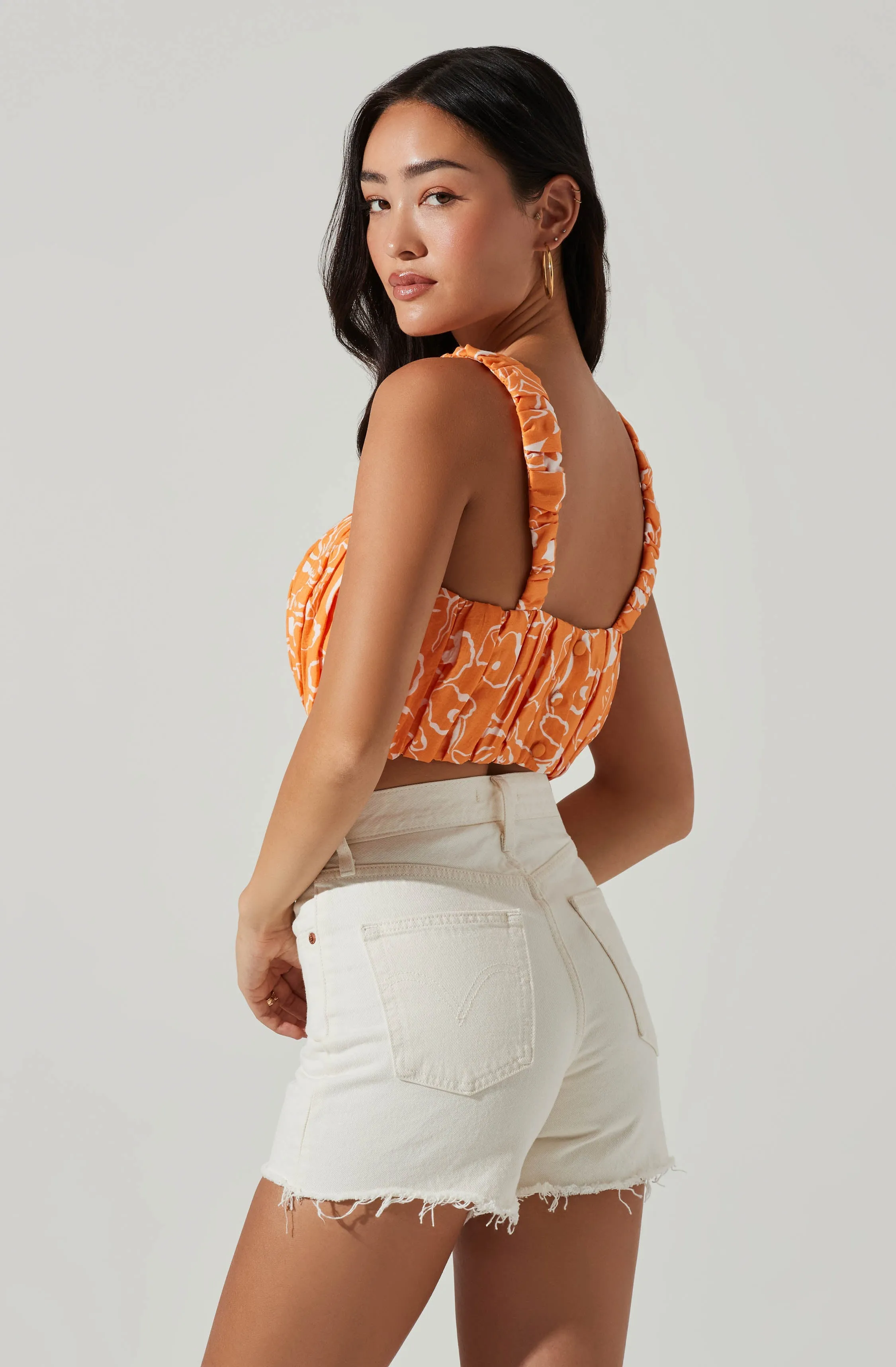 Daija Floral Square Neck Crop Top