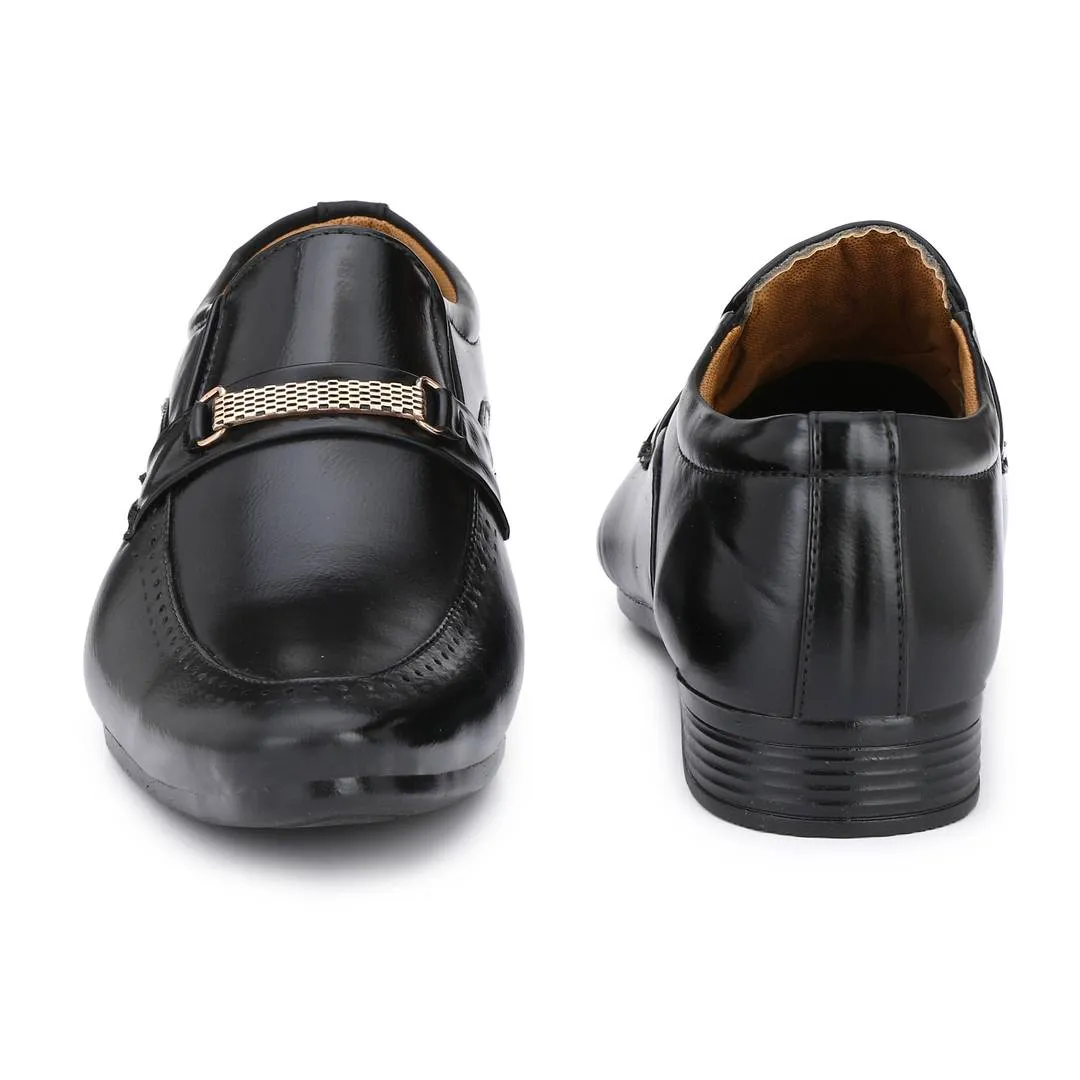 Designer Slip-On Napa Leather Black Slip-On Office Party Ethnic Wear Formal Shoes