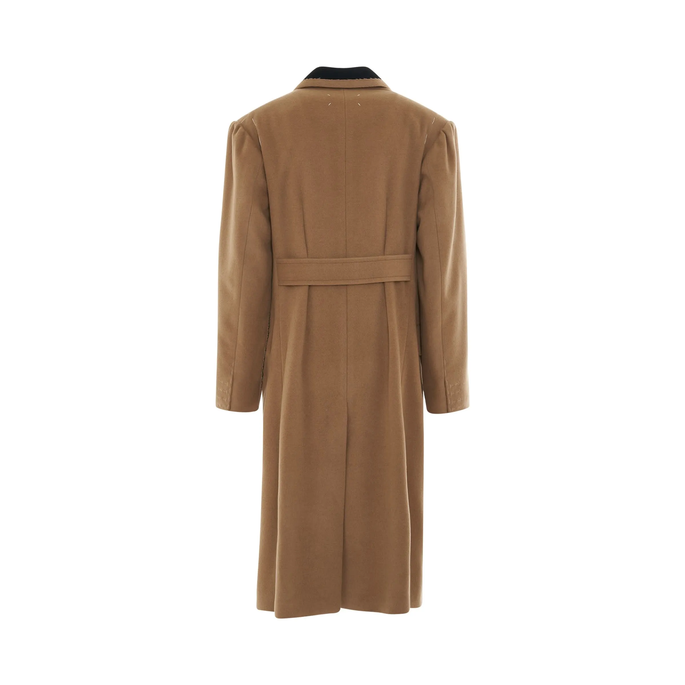 Double Breasted Wool Coat in Camel