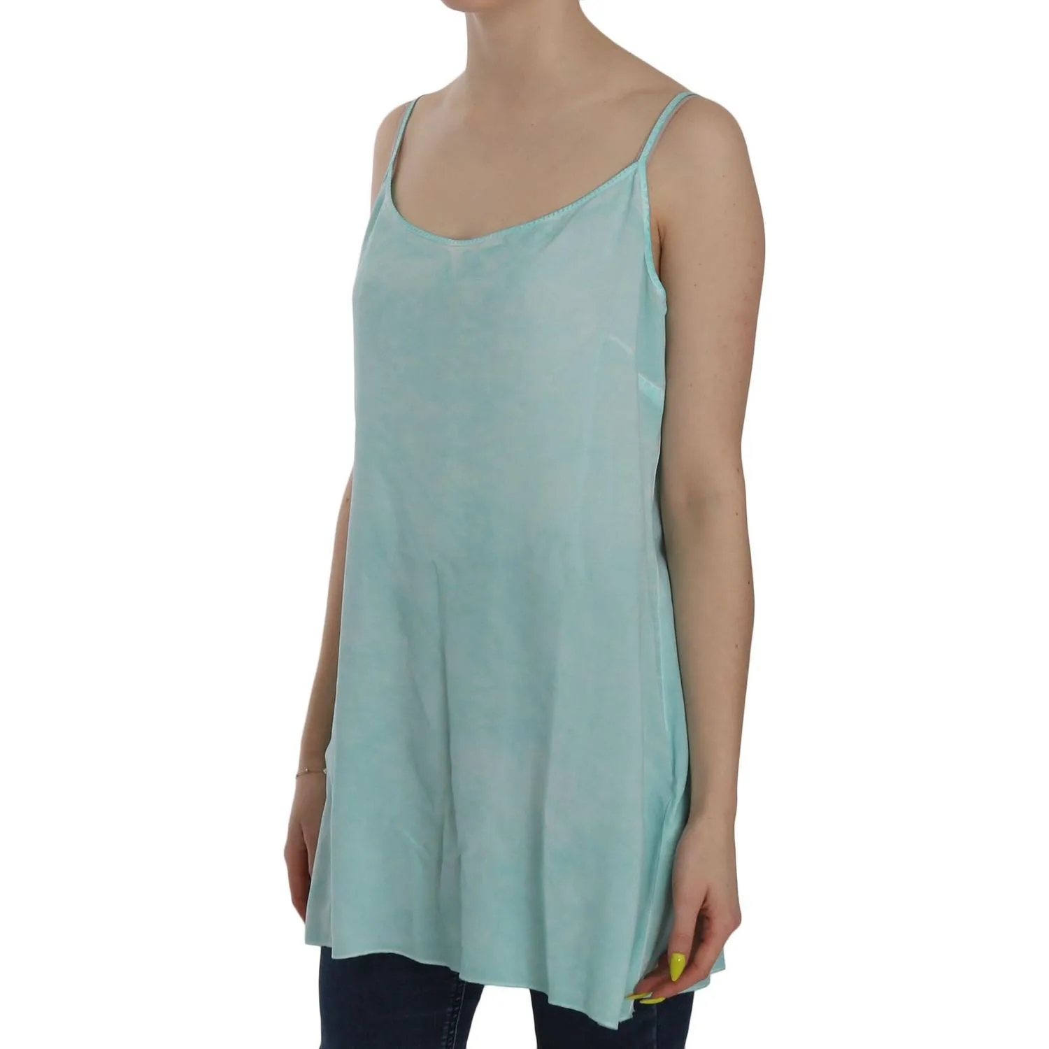 Ermanno Scervino Elegant Spaghetti Strap Sleeveless Blue Top