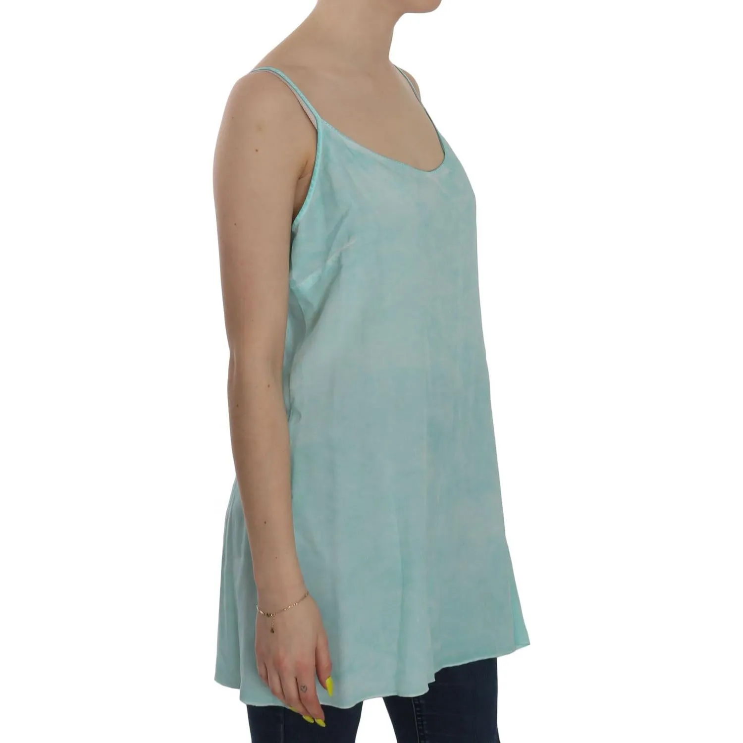 Ermanno Scervino Elegant Spaghetti Strap Sleeveless Blue Top