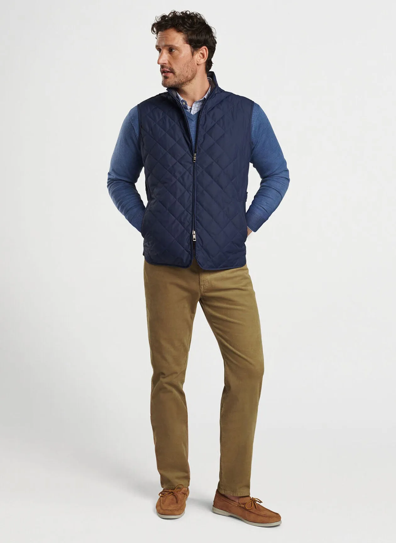 Essex Quilted Travel Vest in Navy by Peter Millar