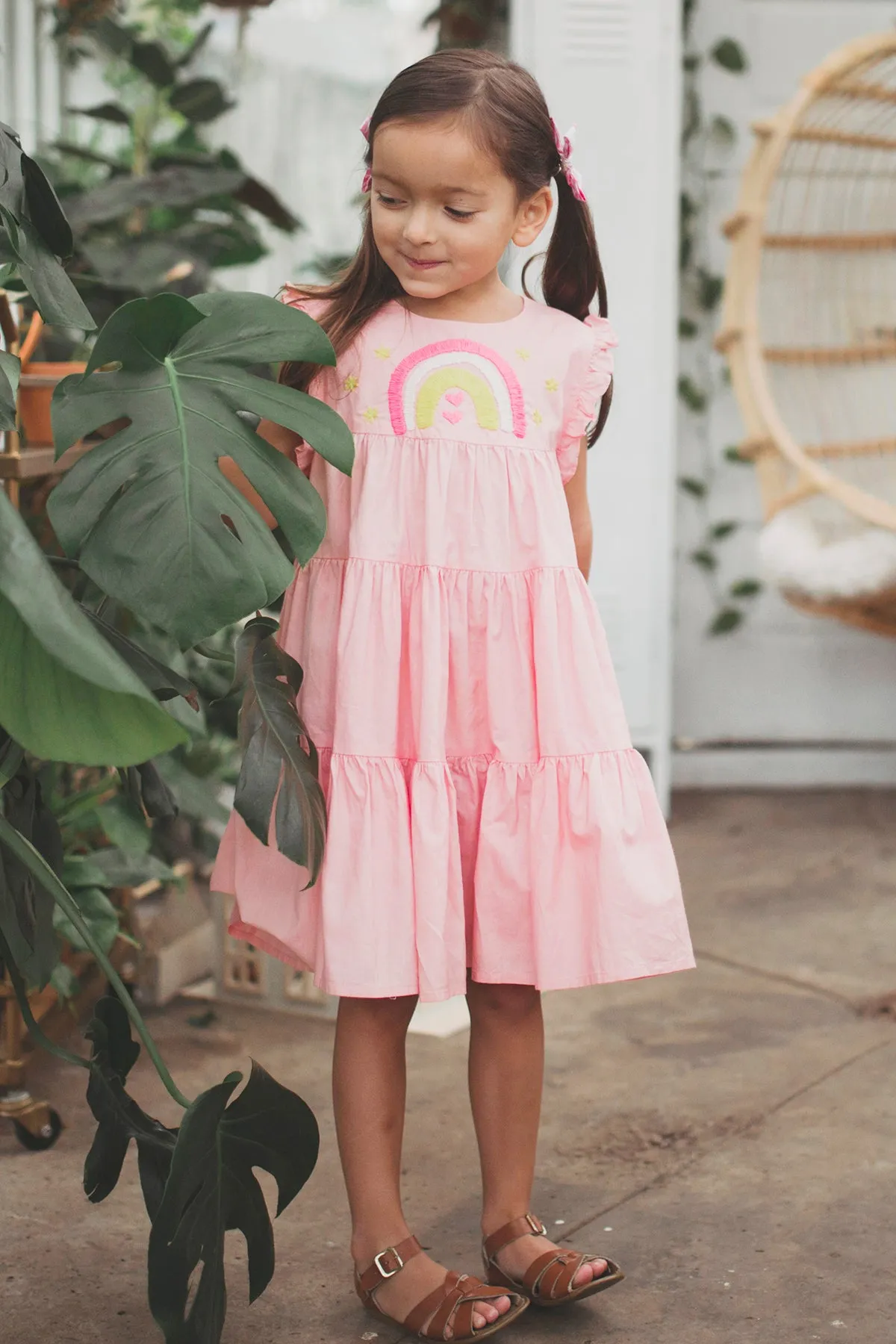 Everbloom Nola Girls Dress - Peach (Size 8 left)