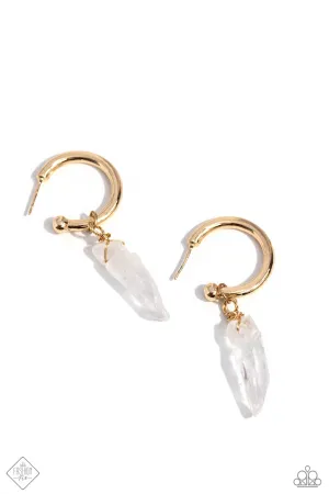 Excavated Elegance - Gold Earrings - Paparazzi Accessories