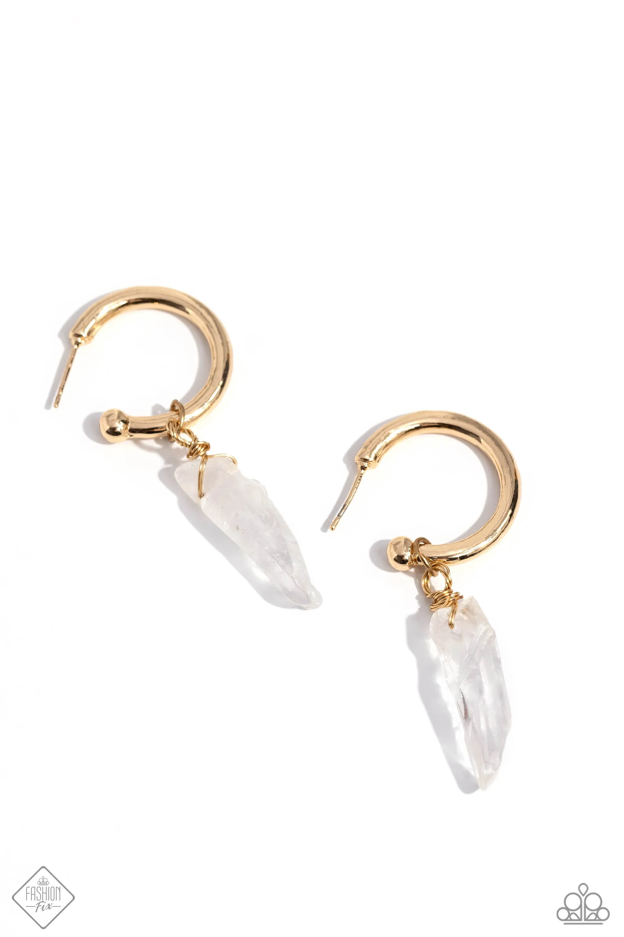 Excavated Elegance - Gold Earrings - Paparazzi Accessories