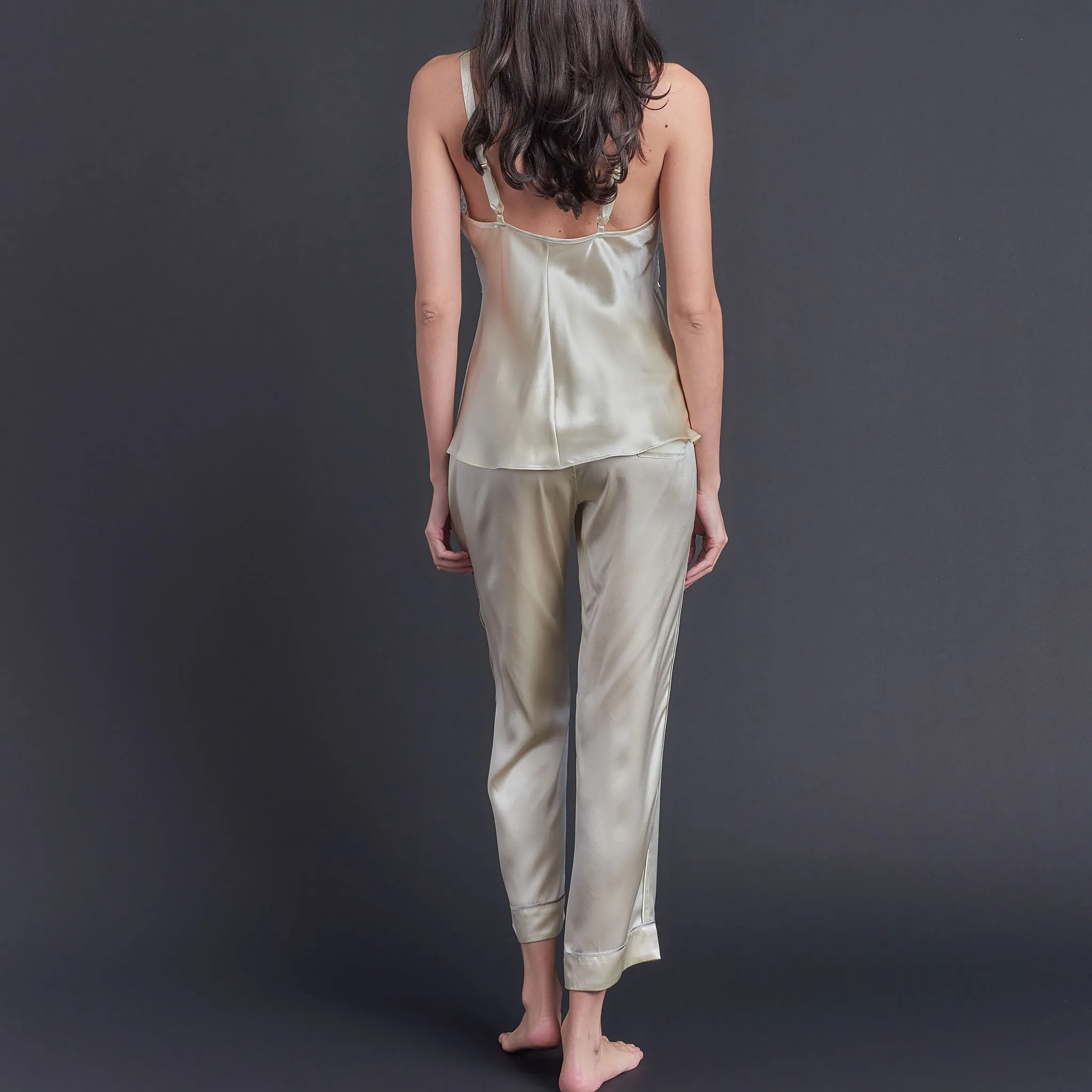 Freya Camisole in Pearl Silk Charmeuse