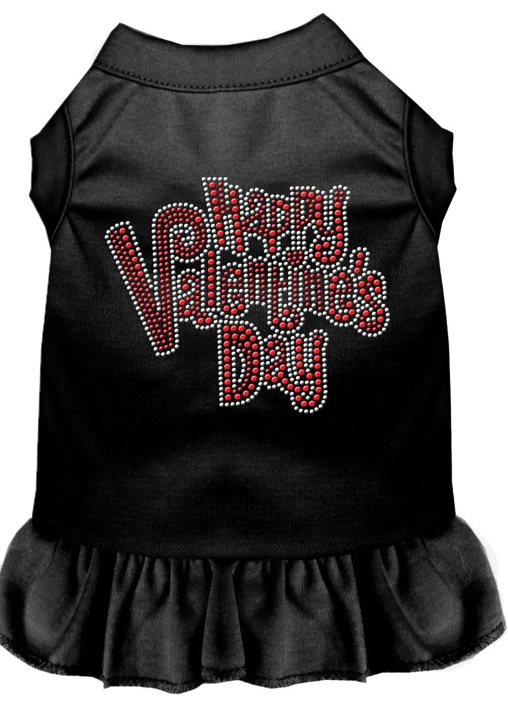 Happy Valentines Day Rhinestone Dress Black Lg (14)