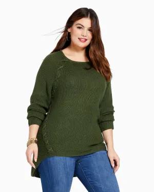 Heather Wool-Blend Tunic Sweater | Forest Green