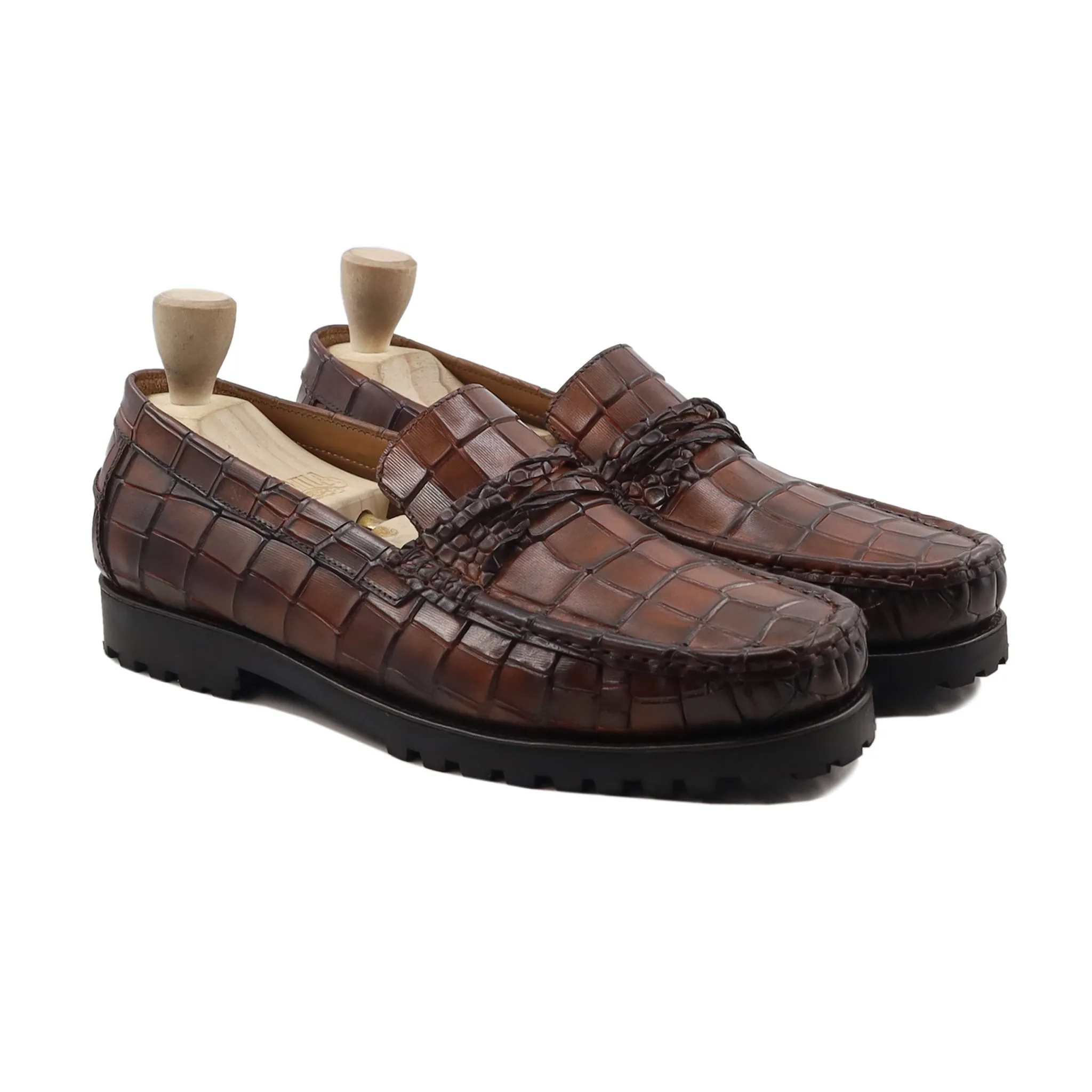 Hvar - Men's Brown Patina Calf Leather Loafer