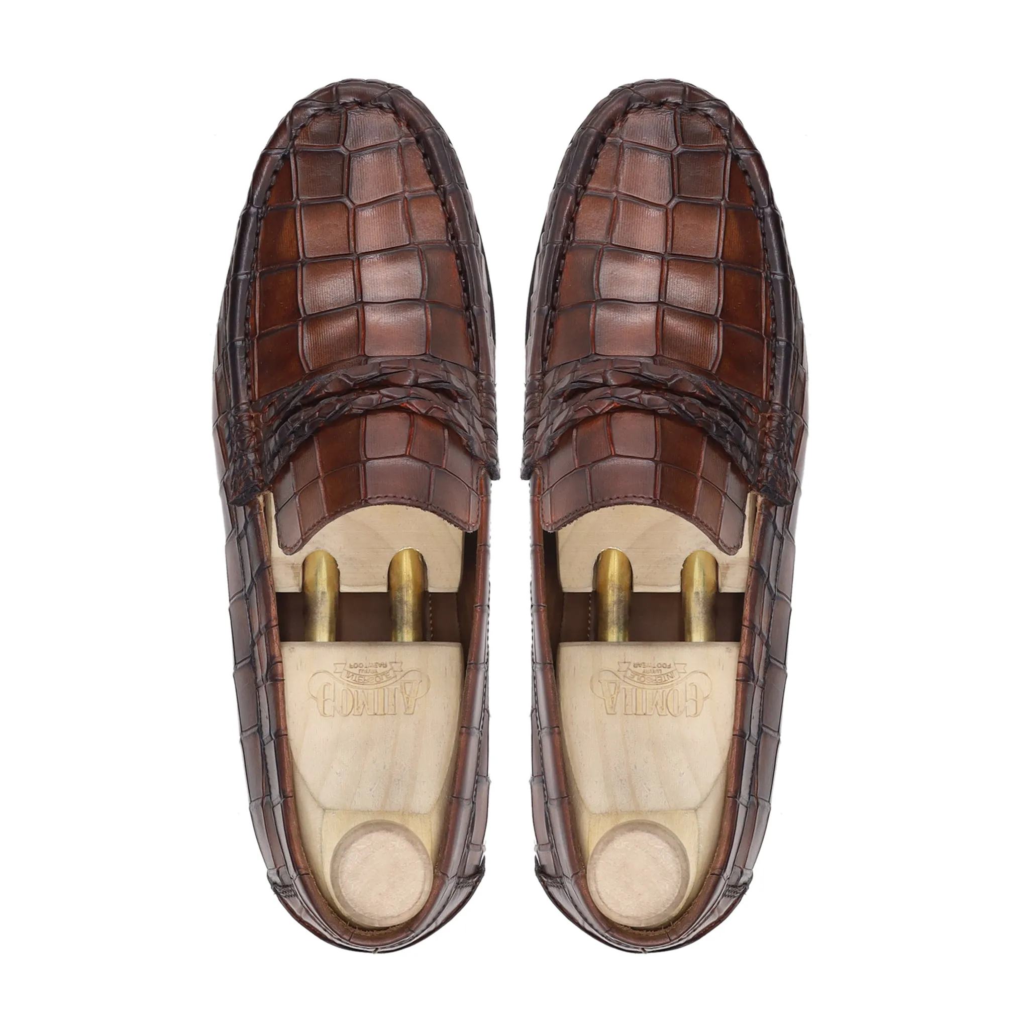 Hvar - Men's Brown Patina Calf Leather Loafer