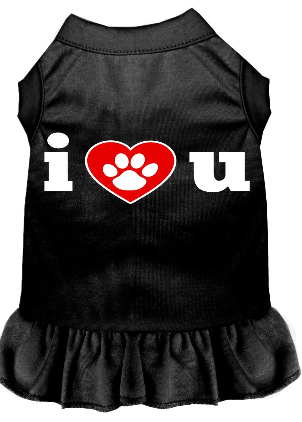 I Heart You Screen Print Dress Black Xs (8)