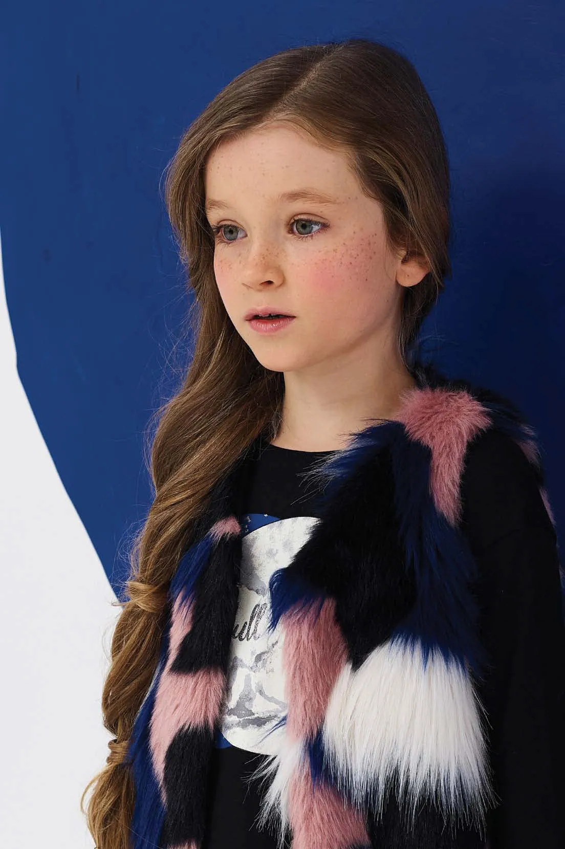 Jean Bourget Multicolor Fur Girls Vest