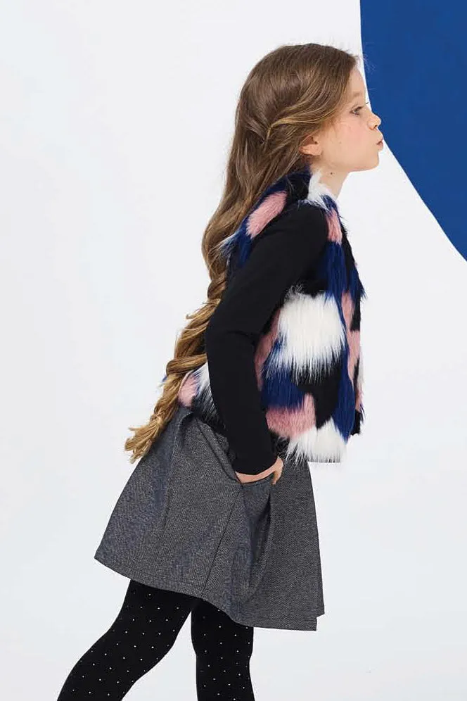 Jean Bourget Multicolor Fur Girls Vest