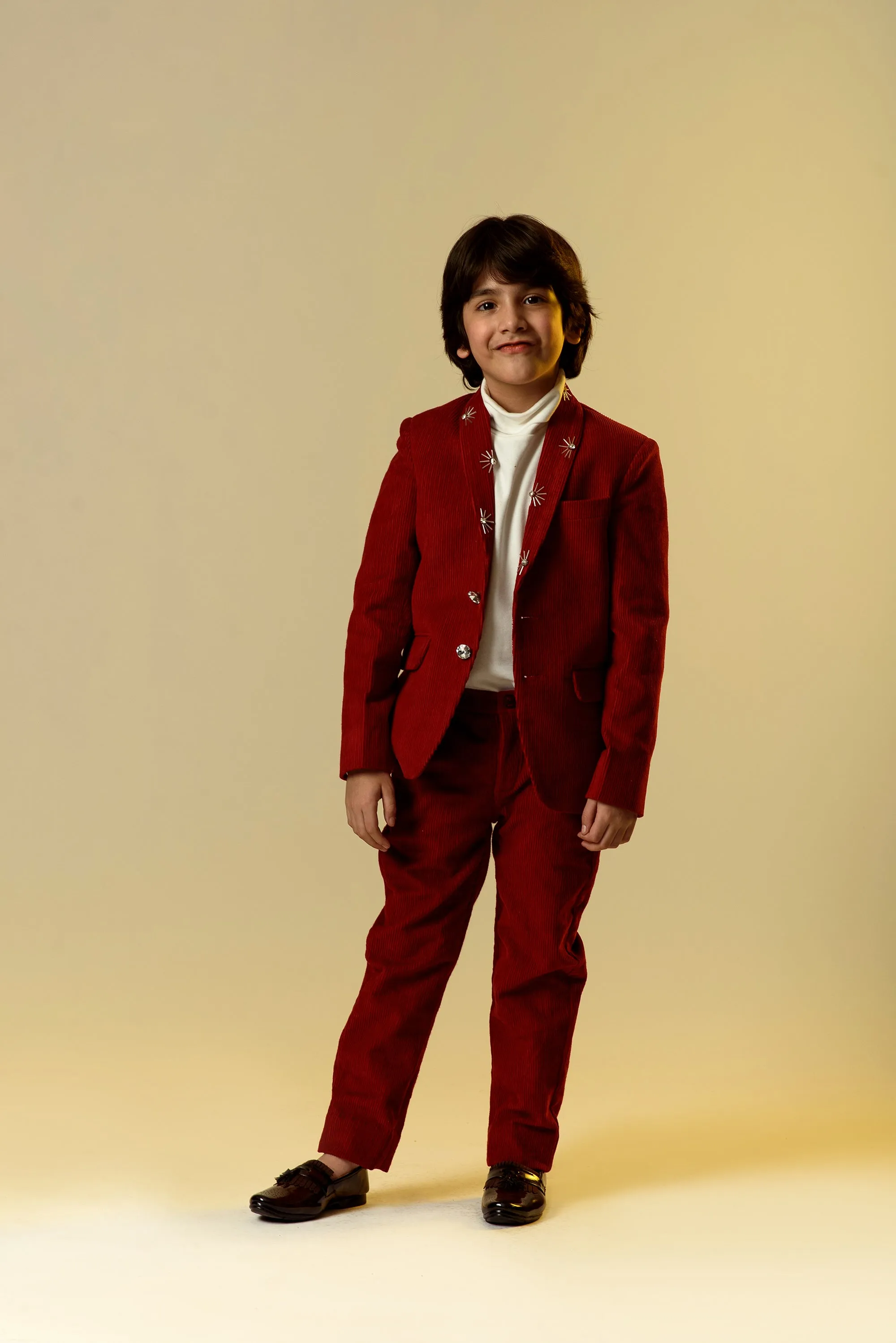 Joyette Charmer- Organic Corduroy Blazer & Trousers Set For Boys