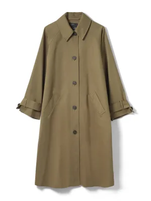 Khaki oversized single breasted trench coat