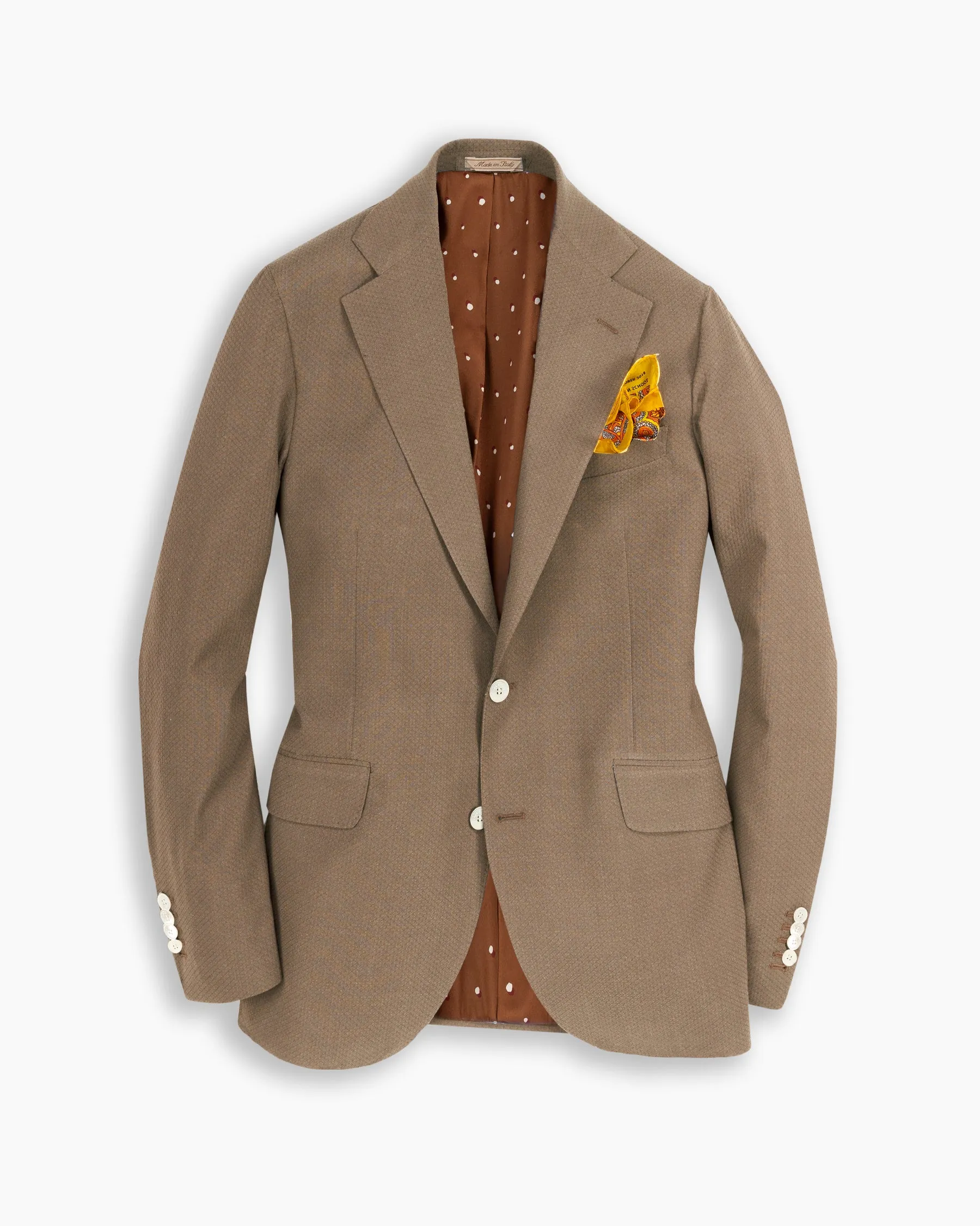 Khaki Seersucker Wool Blazer