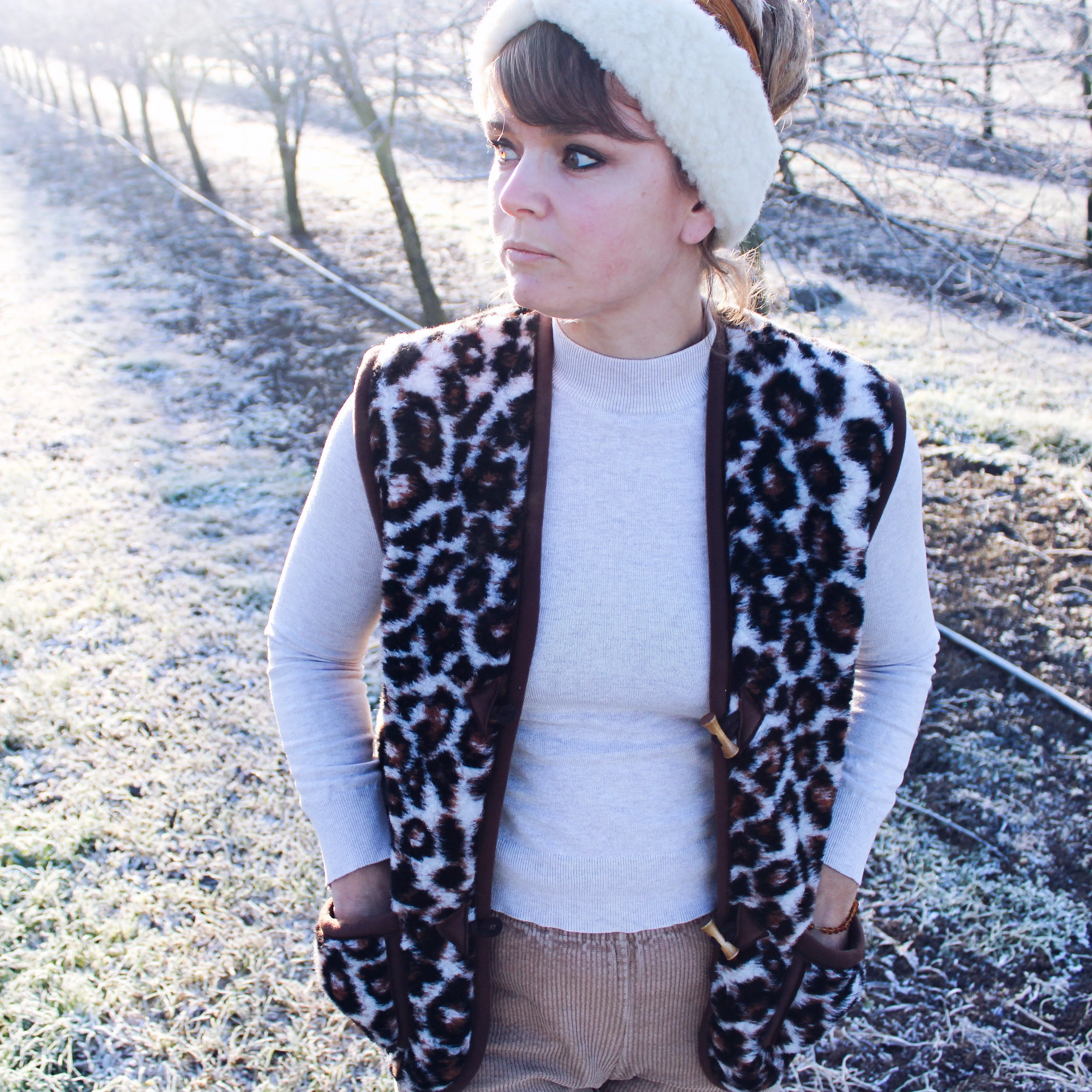 Leopard Woollen Gilet