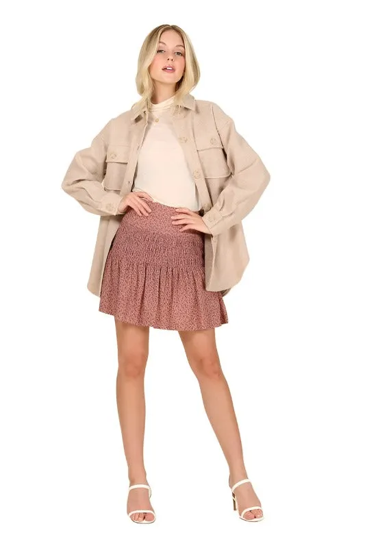 Light beige shacket with pockets