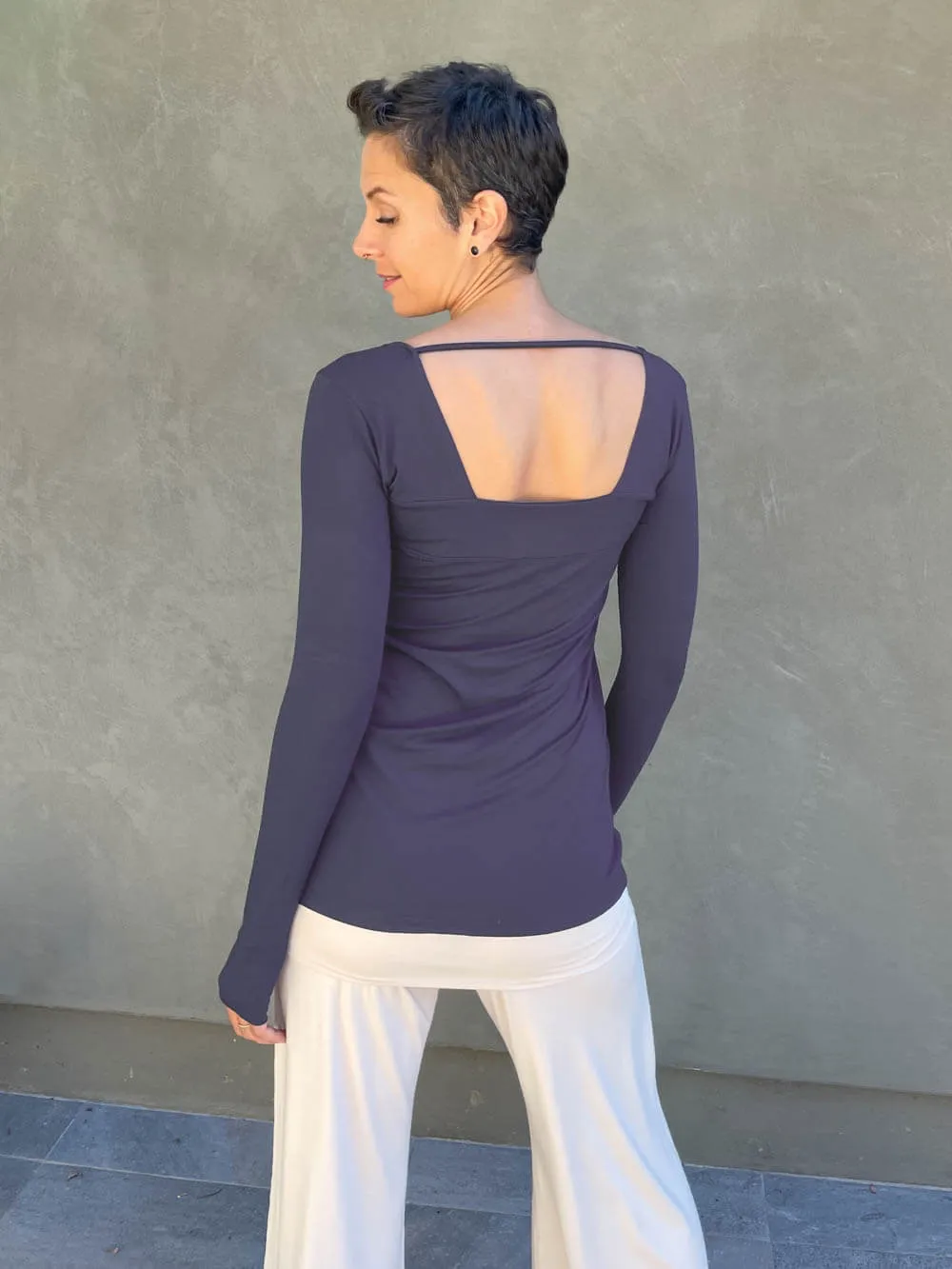 Long Sleeve Square Neck Top