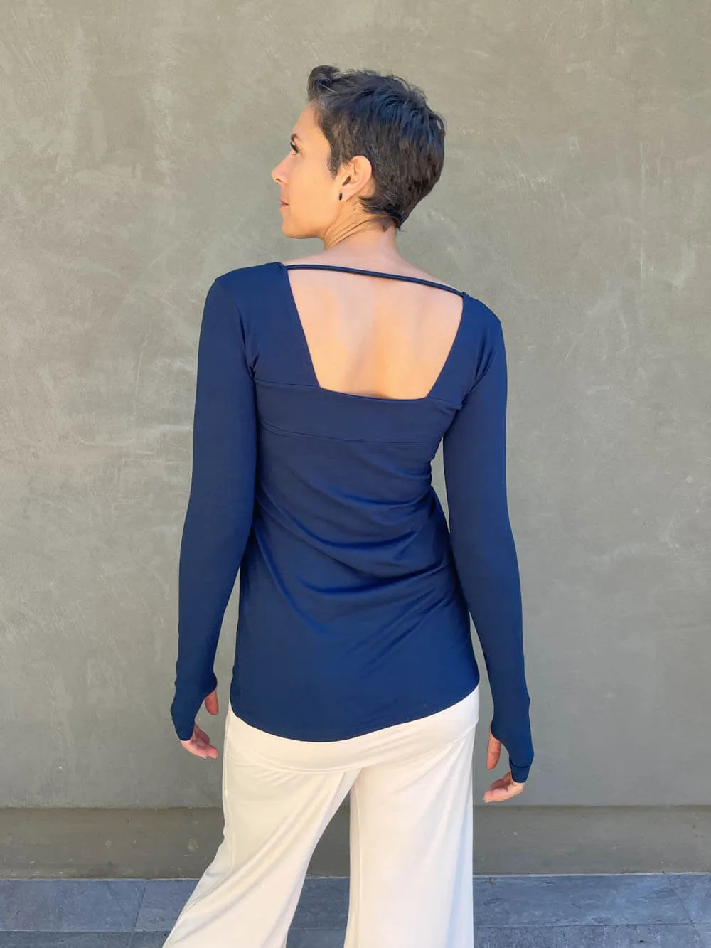 Long Sleeve Square Neck Top