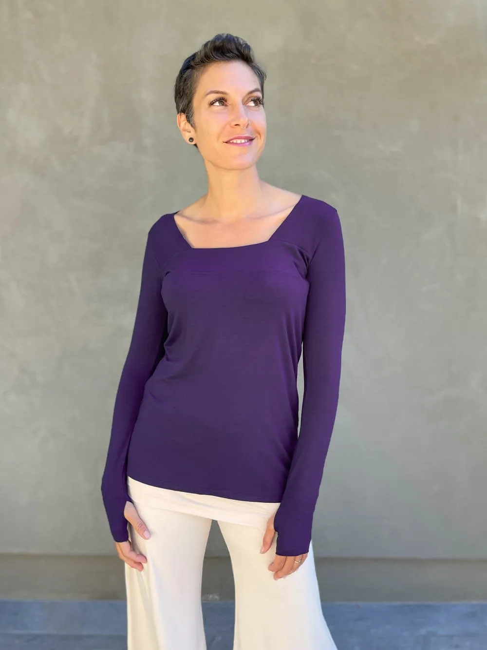 Long Sleeve Square Neck Top