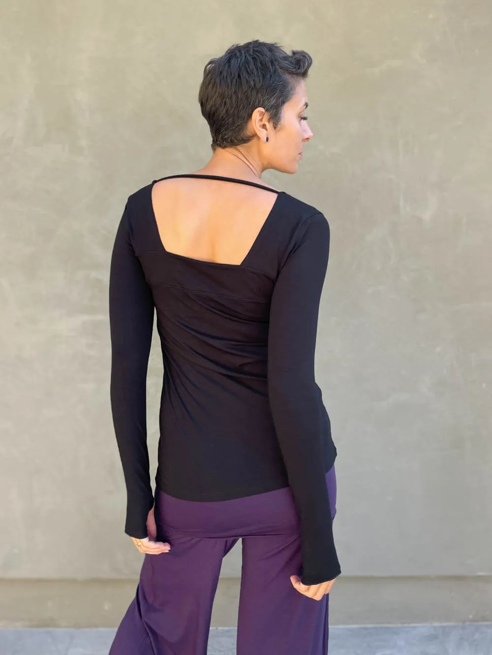 Long Sleeve Square Neck Top