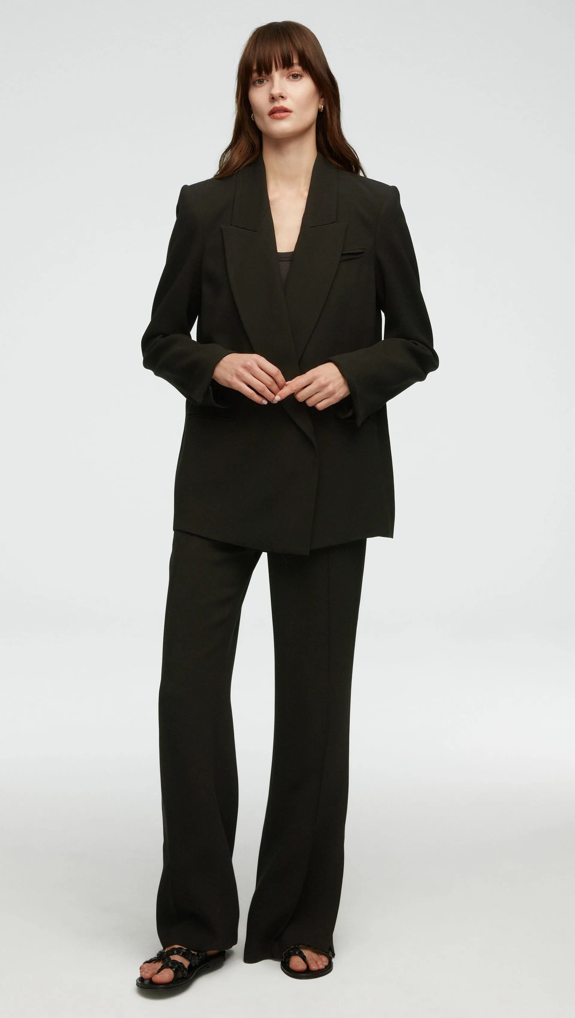 Madison Blazer in Viscose Wool Crepe | Black