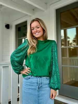 Melanie Green Sequin Top