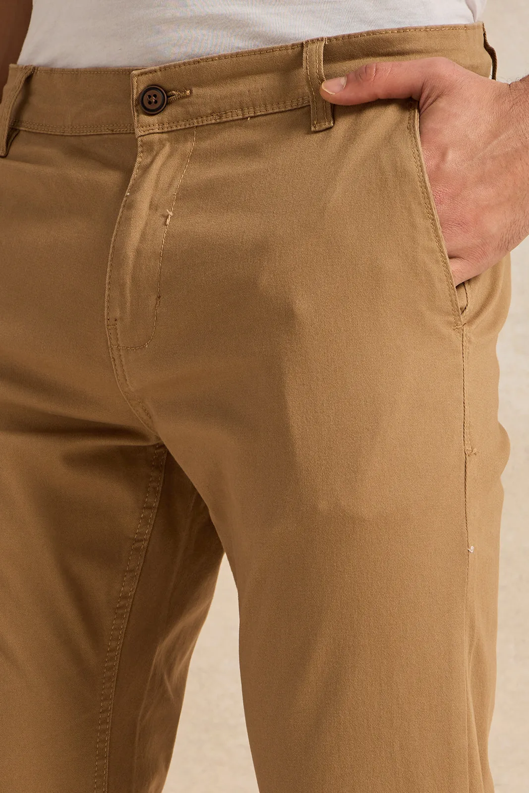 Men Beige Chino Pants