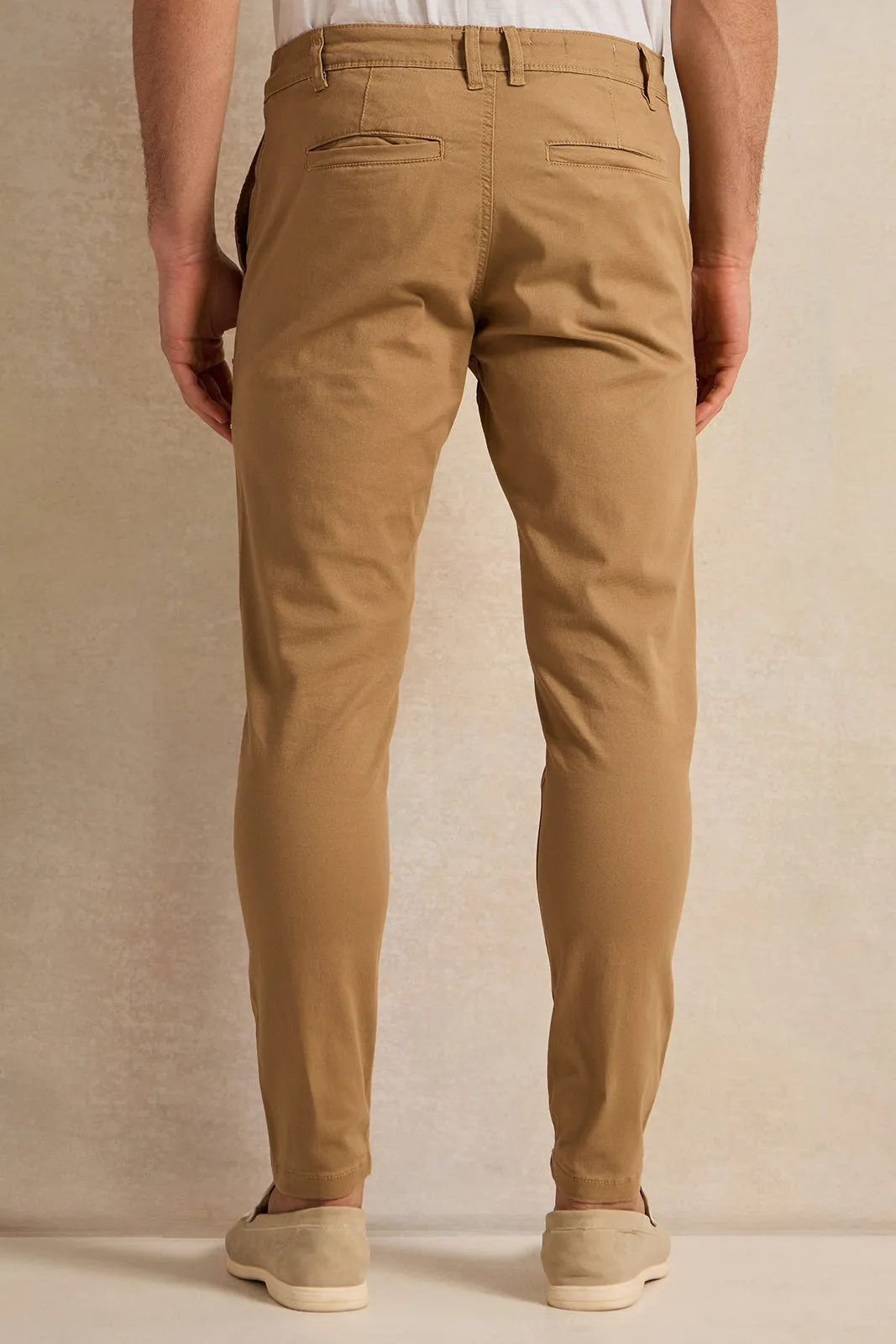 Men Beige Chino Pants