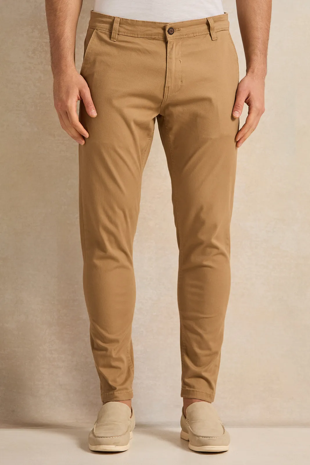 Men Beige Chino Pants