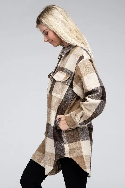 Multi Plaid Long Shacket