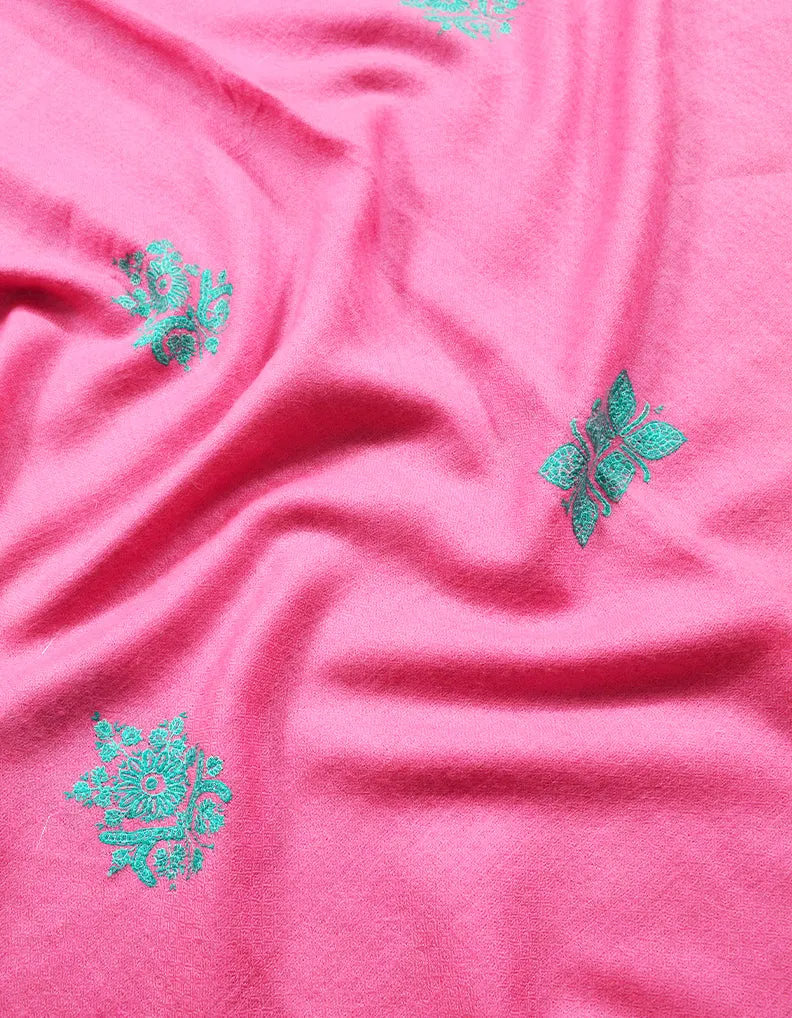 pink booti Embroidery Pashmina Stole 7805