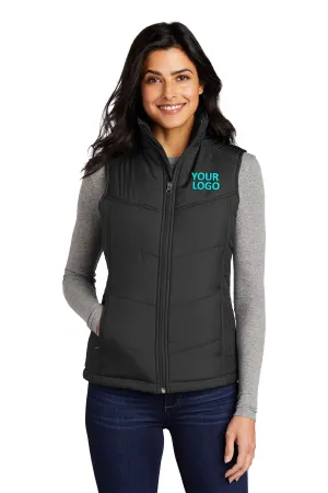 Port Authority Ladies Puffy Customized Vests, Black/Black