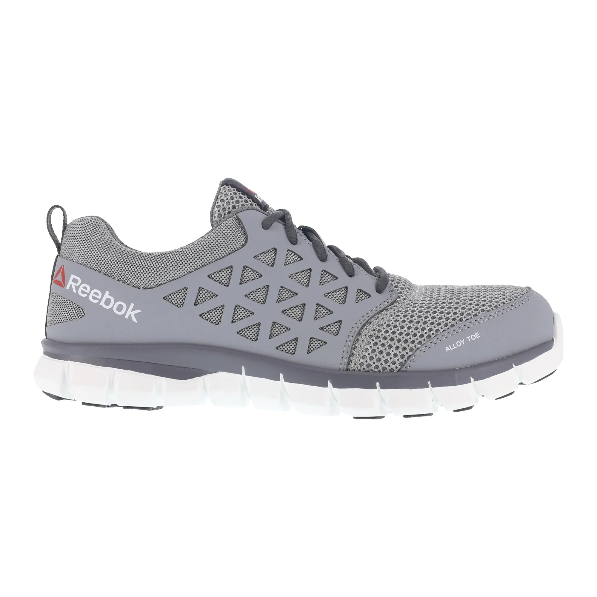 Reebok Mens Grey Mesh Work Shoes Alloy Toe Oxfords