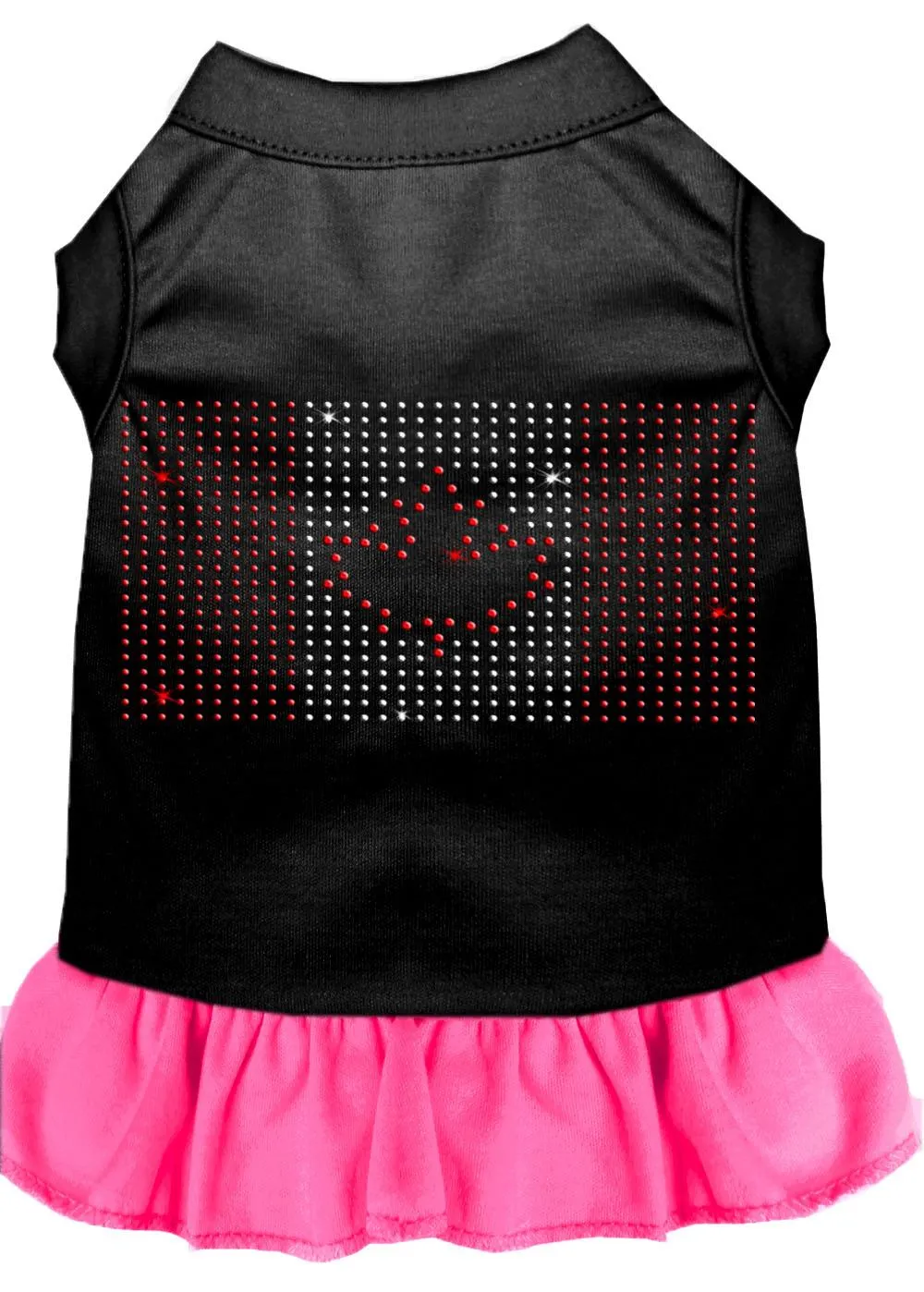 Rhinestone Canadian Flag Dress Black With Bright Pink Xxl (18)