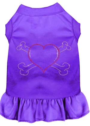 Rhinestone Heart And Crossbones Dress Purple Xl (16)