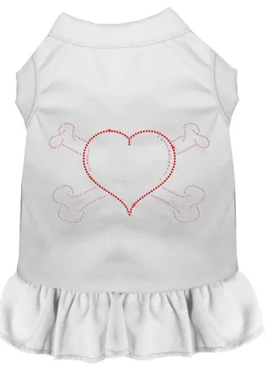 Rhinestone Heart And Crossbones Dress White Med (12)