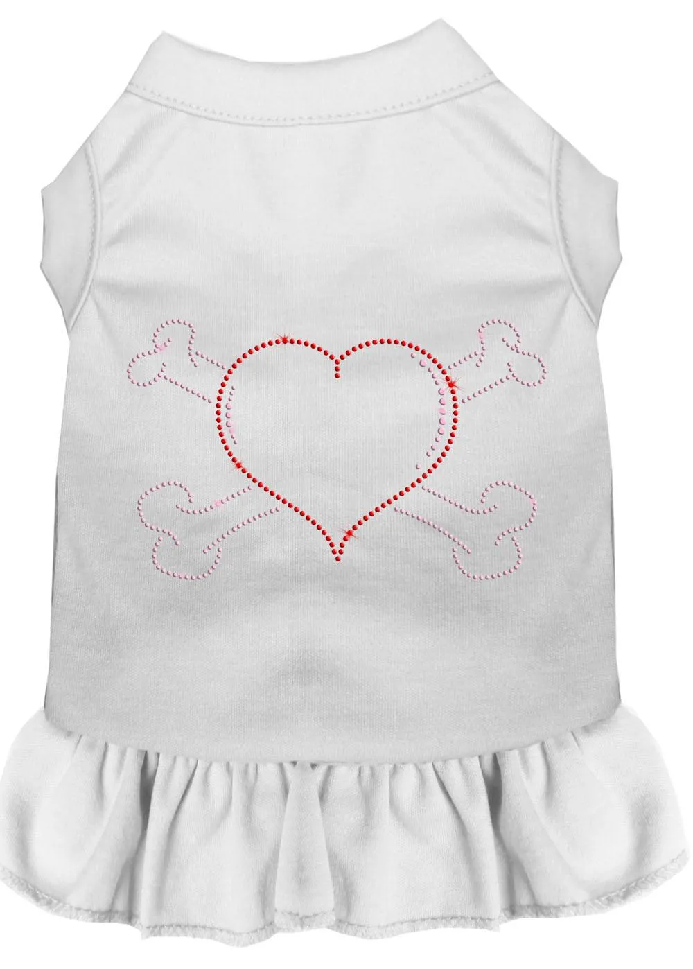 Rhinestone Heart And Crossbones Dress White Med (12)