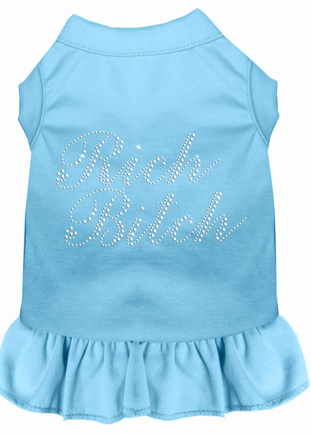 Rhinestone Rich Bitch Dress Baby Blue Lg (14)